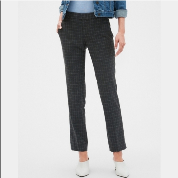 NWOT Banana Republic Windowpane Ryan Professional Straight Slim Trouser Pants - Picture 1 of 9